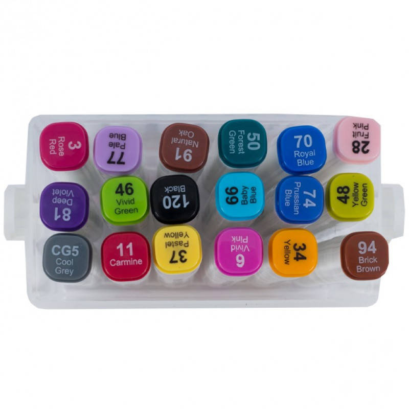 

Скетч Маркер двосторонній "AIHAO" /PM508-18/ 18шт/набір (1/4/32)