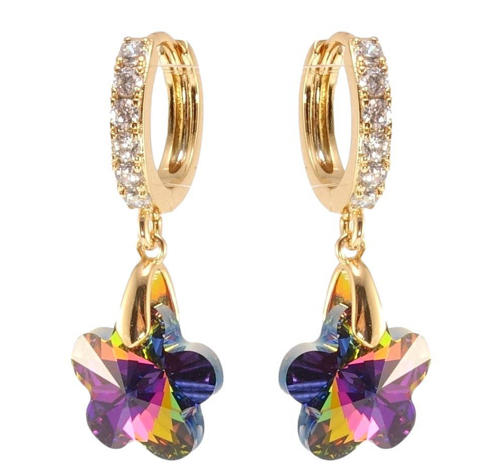 

Серьги Xuping Позолота 18K с кр-ми Swarovski колечки "Кристальные звезды Meridian Blue"