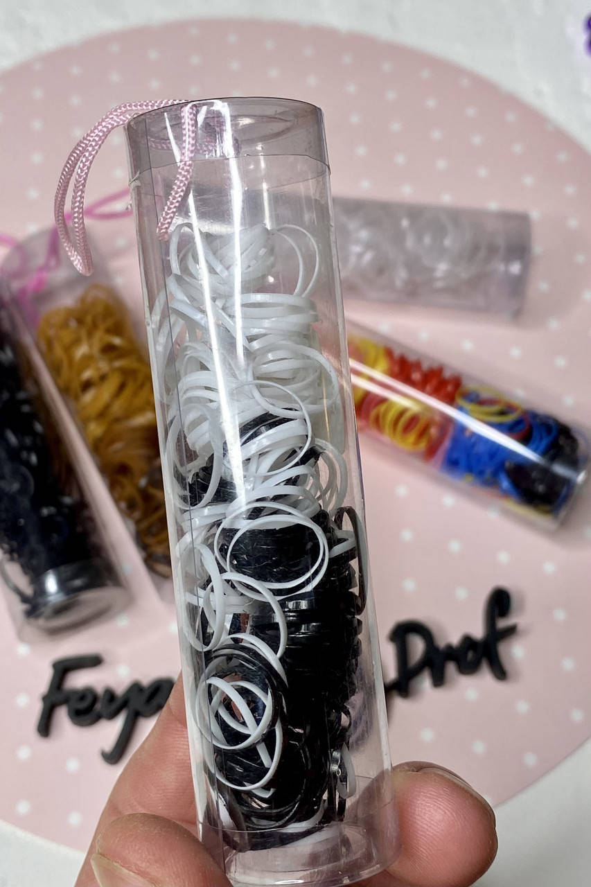 

Резинки силиконовые в тубе черные и белые