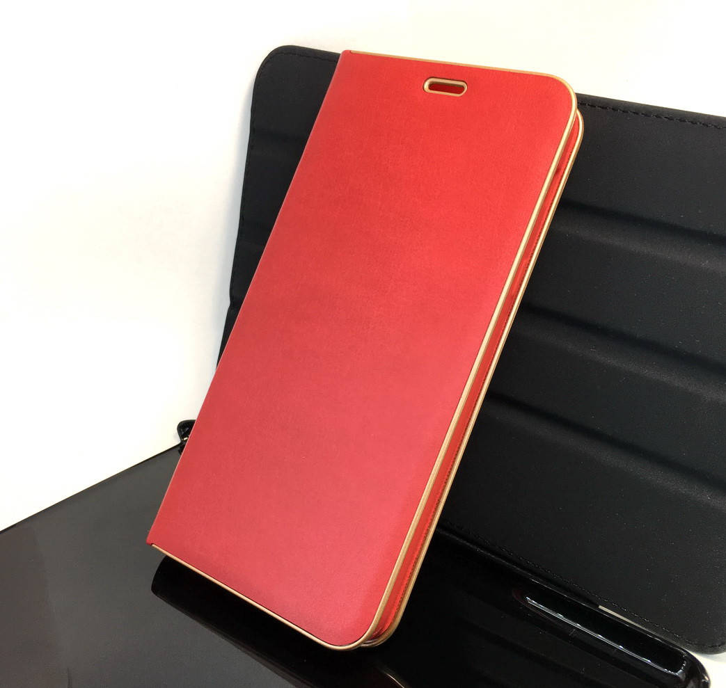 

Чехол для Samsung j8 2018, j810 книжка боковой с подставкой противоударный Slim Shell, Красный