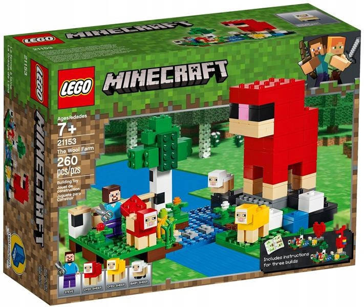 

Конструктор LEGO Minecraft Шерстяная ферма 260 деталей (21153), Разные цвета