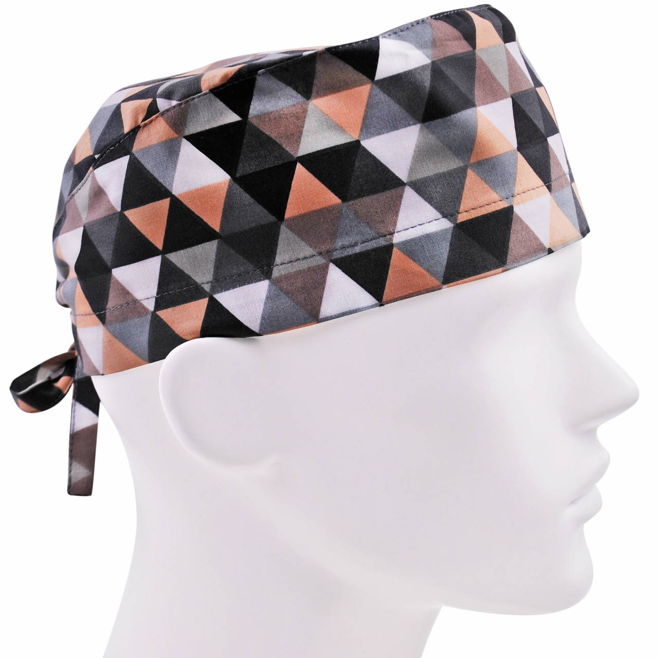 

Медицинская Шапочка Шапка Мужская тканевая хлопковая многоразовая принт геометрия, Коричневый