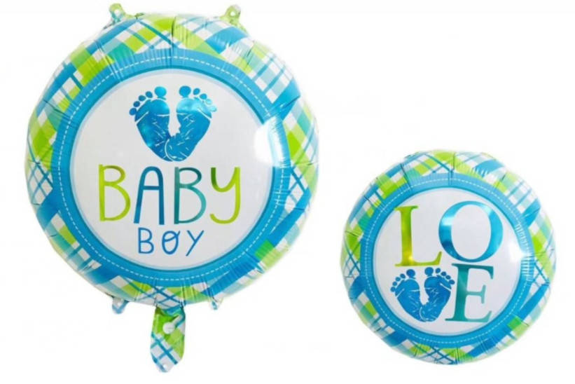 

Фольговані кулі коло "Baby Boy Love". Диаметр:18"(45 см)