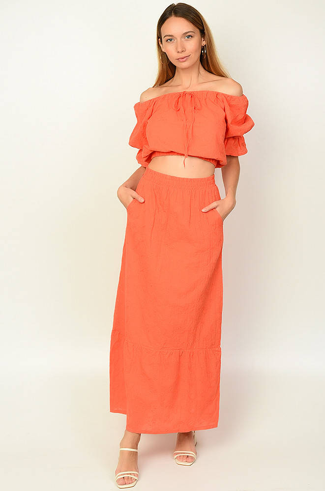 

Костюм женский топ+юбка оранжевый размер 42-44 look at my 133938M