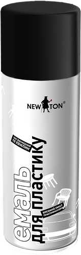 

Аэрозольная краска NewTon для пластика черная глянцевая RAL9005 400 мл