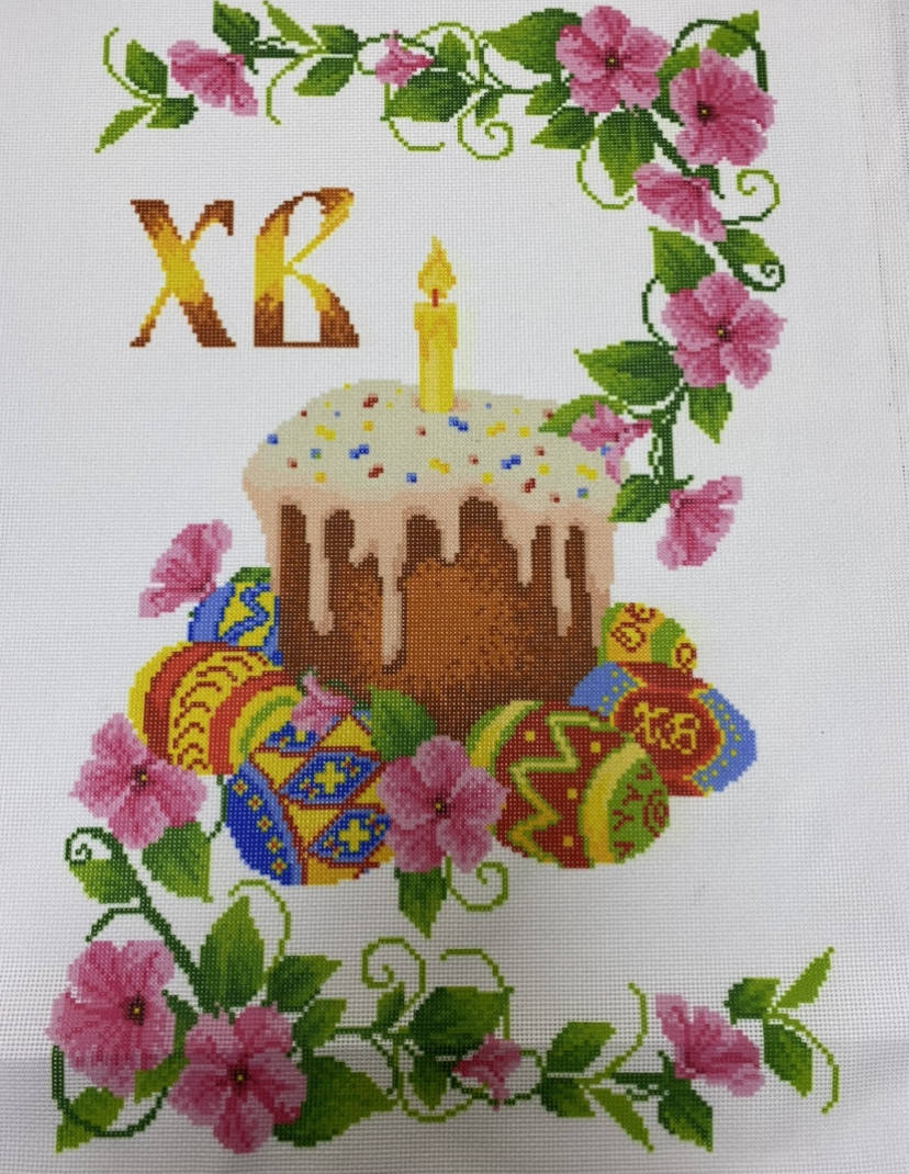 

Схема заготовка Рушник пасхальный на канве для вышивки нитками