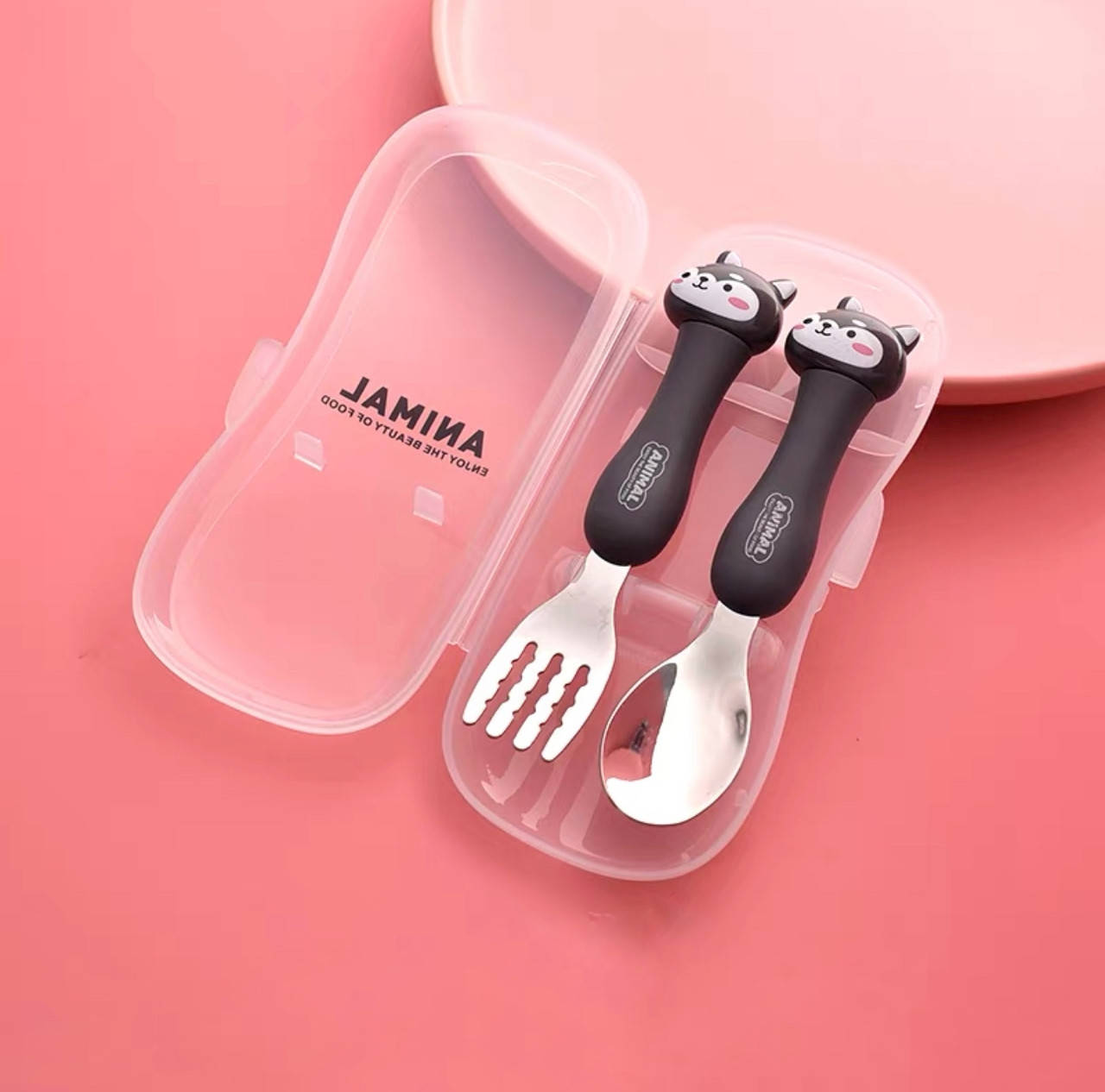 

Детская ложка и вилка в чехле Енотик