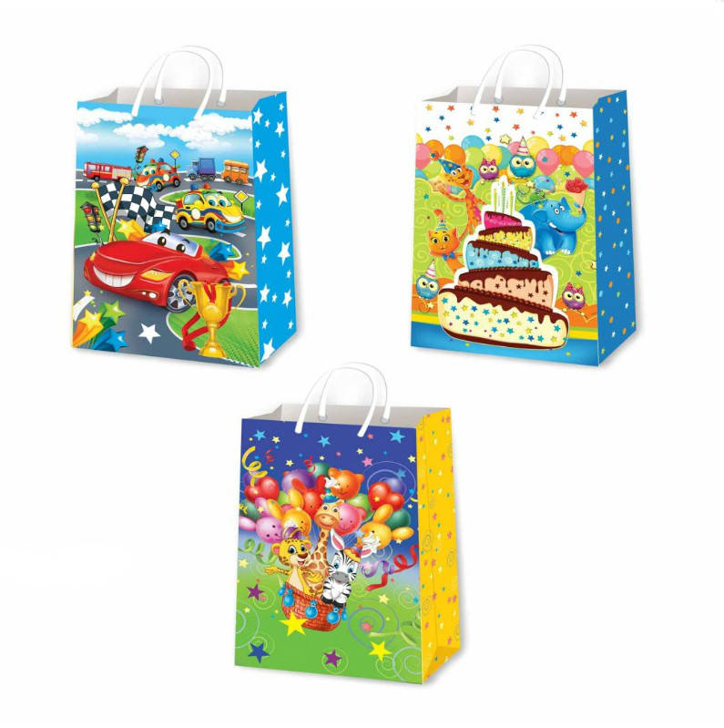 

Подарочные пакеты детские размер 26х17 см (12 шт/уп)