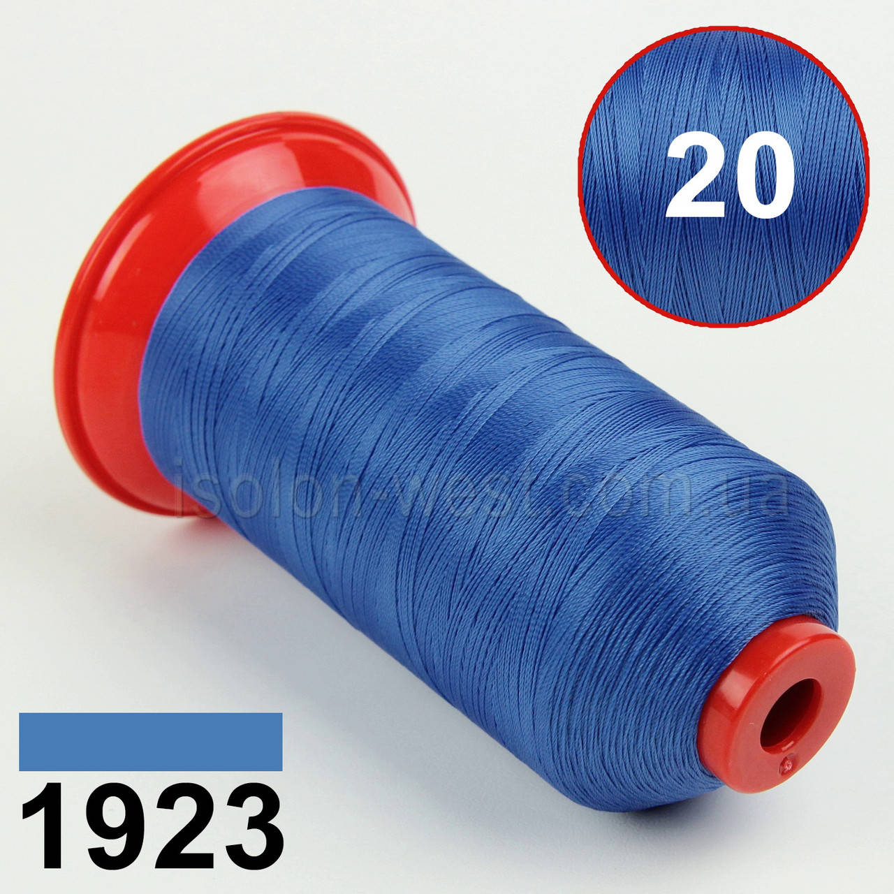 

Нить POLYART(ПОЛИАРТ) N20 цвет 1923 синий, для пошив чехлов на автомобильные сидения и руль, 1500м