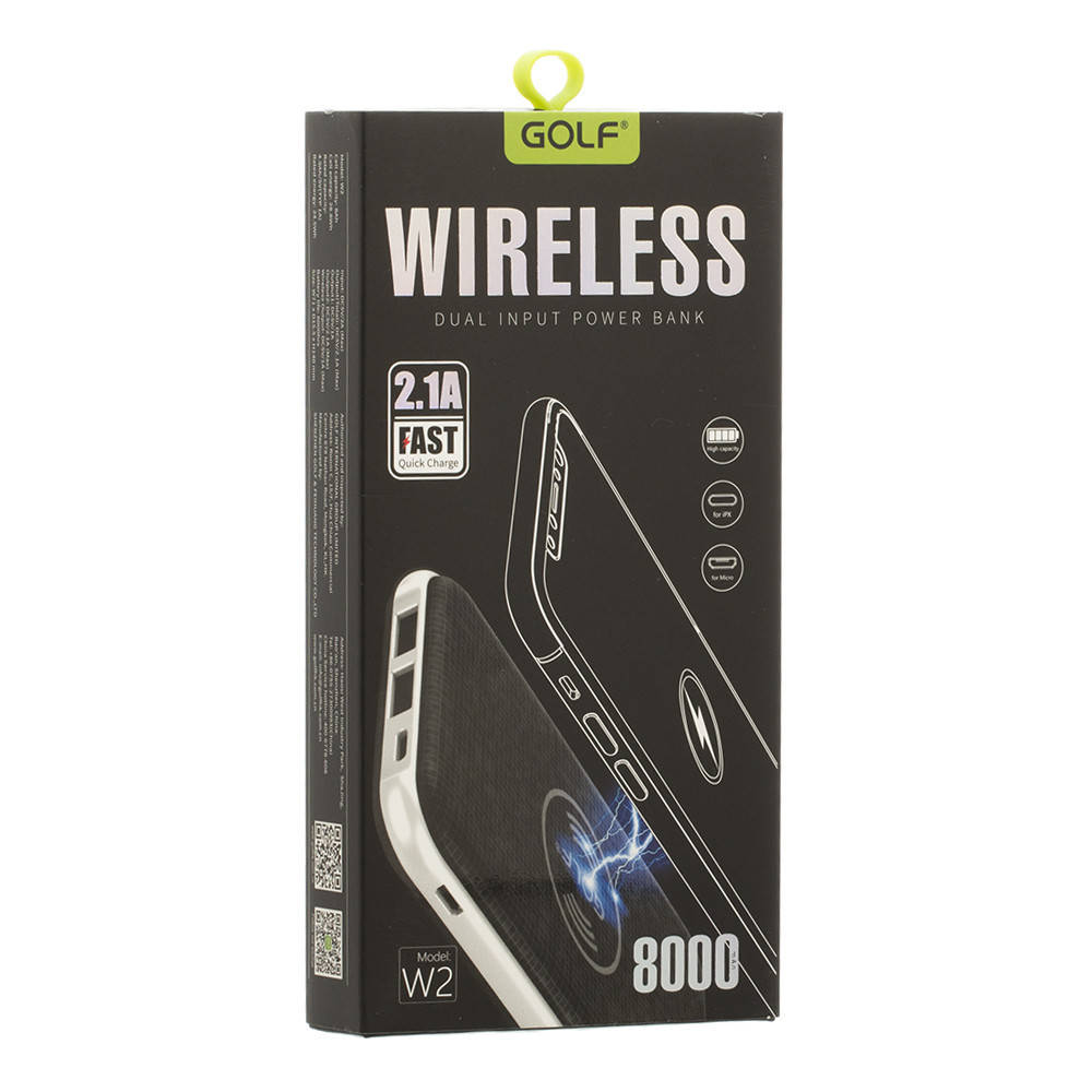 

Беспроводное зарядное устройство +Power Bank GOLF GF-W2 8000 mAh