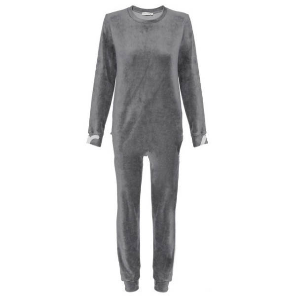 

Костюм велюр джемпер/брюки серый Ярослав, велюровый костюм 46