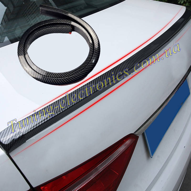 

Универсальный лип спойлер Samurai под карбон 1.5 метра длина на крышку багажника\заднее стекло автомобиля, Черный
