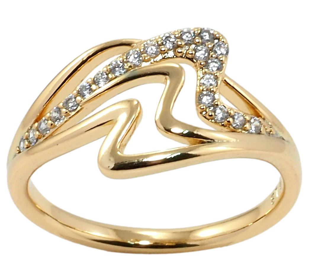 

Кольцо Xuping Позолота 18K "Волнистый орнамент с цирконием" р.17