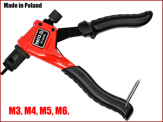 

Ручной заклепочник для резьбовых заклепок М3-М6 Yato YT-36140