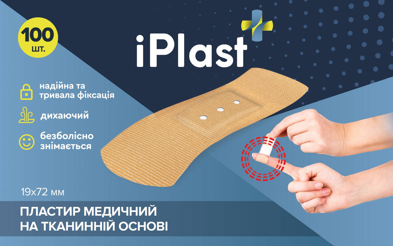 

Пластырь iPlast медицинский на тканевой основе, 100 шт