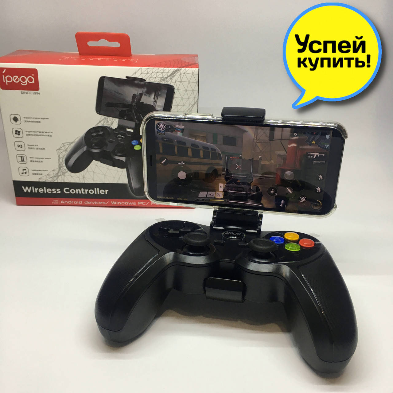 

Беспроводной Геймпад IPEGA PG-9078 Plus Джойстик Bluetooth для PC iOS Android - для смартфона, PC, Smart TV, Черный