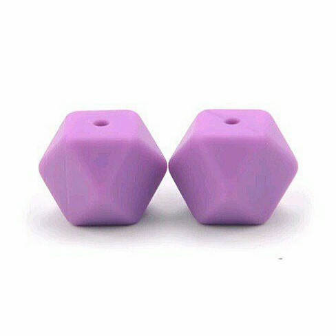 

Гексагон 14 мм бусина силиконовая Сиреневый