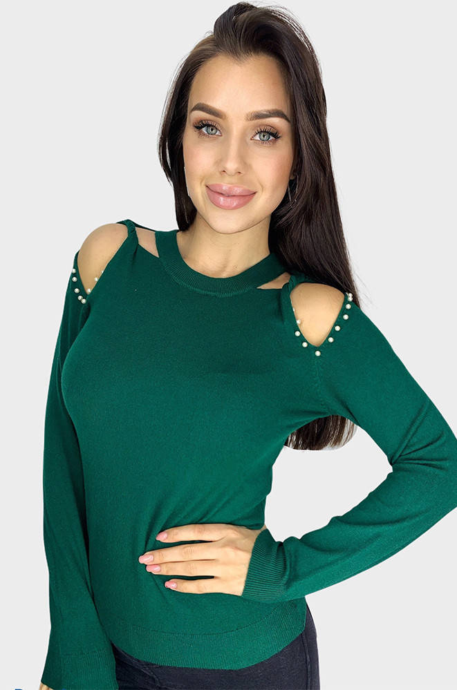 

Свитер женский зеленый AAA 130586S, Зелёный