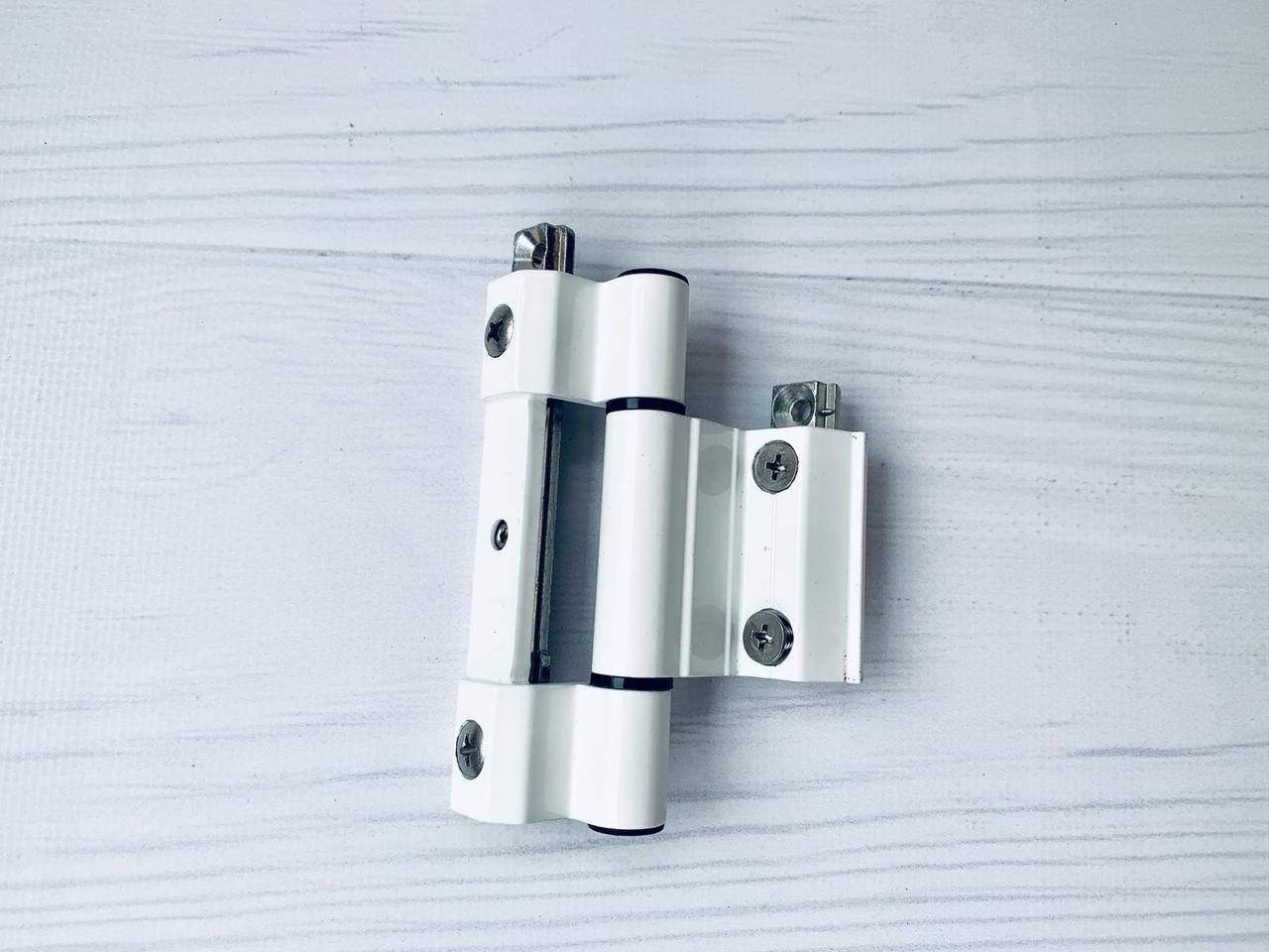 

Петля оконно-дверная 2001 Stublina для алюминиевого окна трехкрылая с крепежом белая, Белый