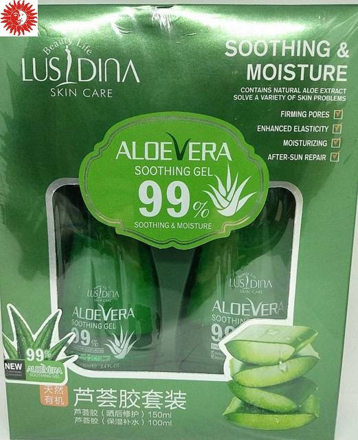 

Набор увлажняющих гелей по уходу за лицом и телом c алоэ Lusidina Aloe Vera 99 %