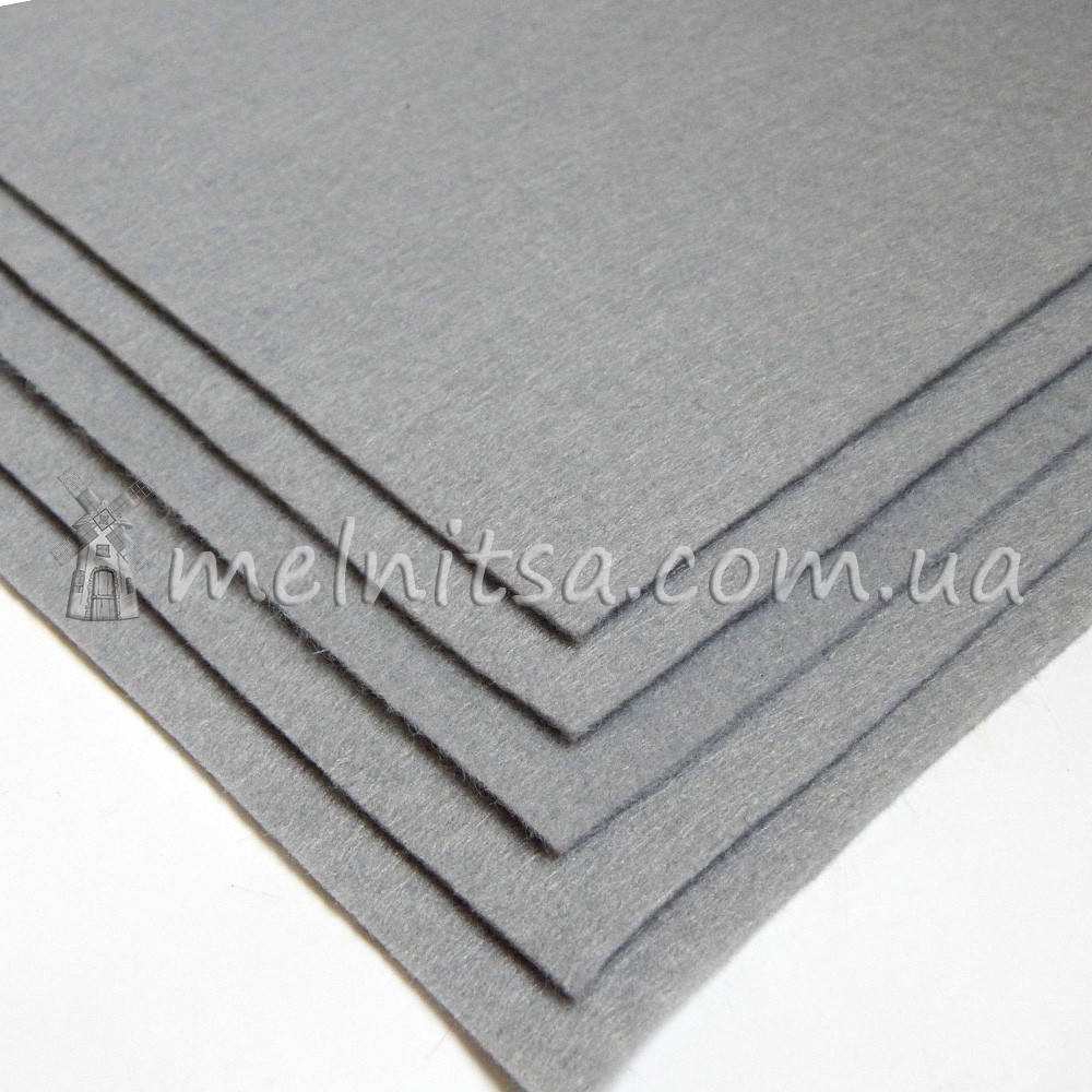 

Фетр жесткий лист 30х20 см, 2 мм, серый (Китай)