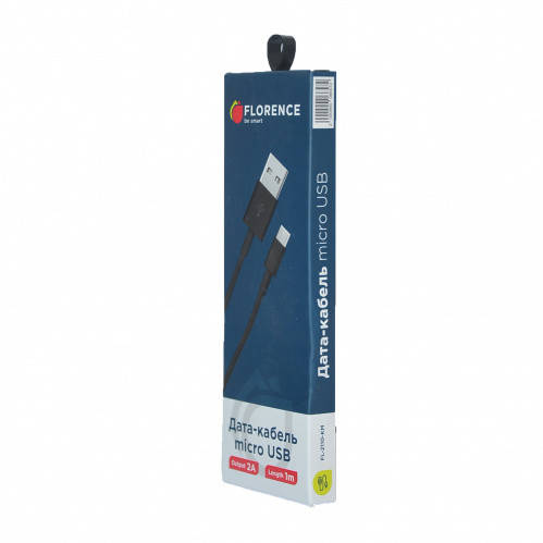 

Дата кабель FLORENCE microUSB 1m 2A Black (FL-2110-KM), Черный