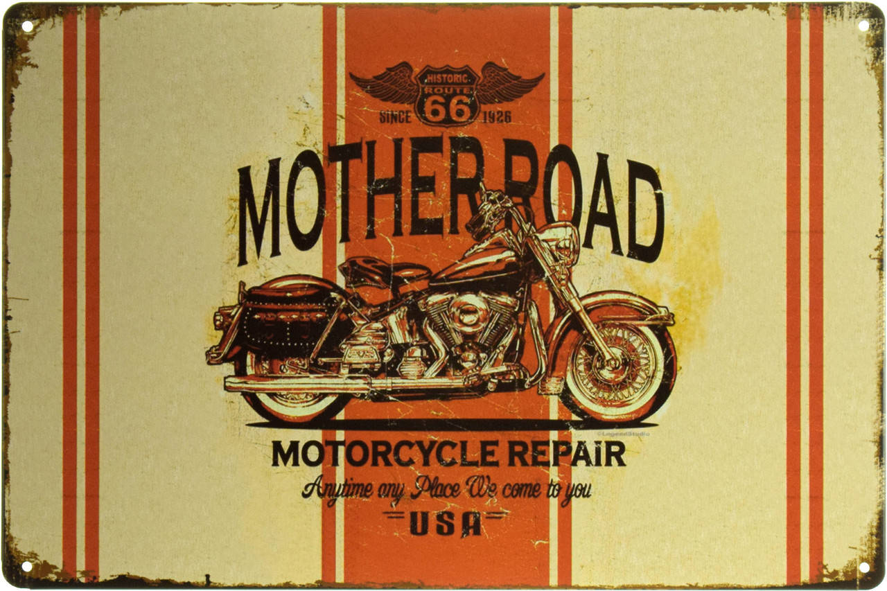 

Металлическая табличка "Ремонт Мотоциклов (Route 66)" (ms-001993)