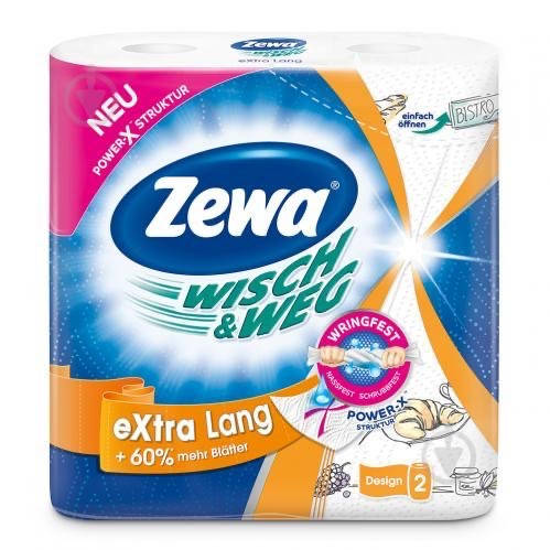 

Бумажные полотенца ZEWA Wisch Weg 1уп/2шт Design 2 рулона, Белый