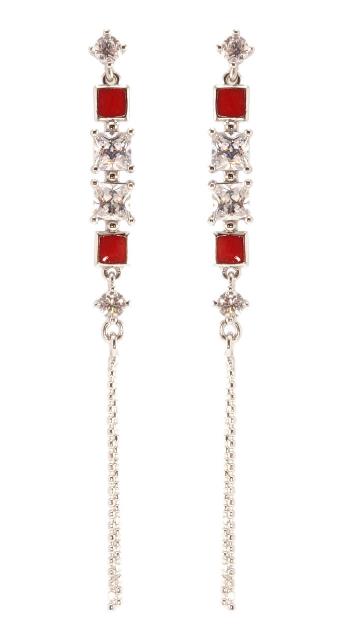 

Серьги Xuping Родий гвоздики (пусеты) "Декоративные кристальные подвески"