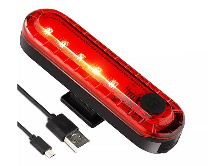 

Велоcипедный фонарь габарит Volcаno на Cob диоде usb зарядка 50 люмен красный белый