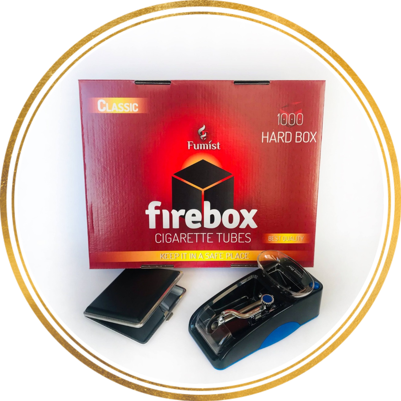 

НАБОР: Гильзы FIREBOX 1000шт+Портсигар+Электрическая машинка Gerui 12-005