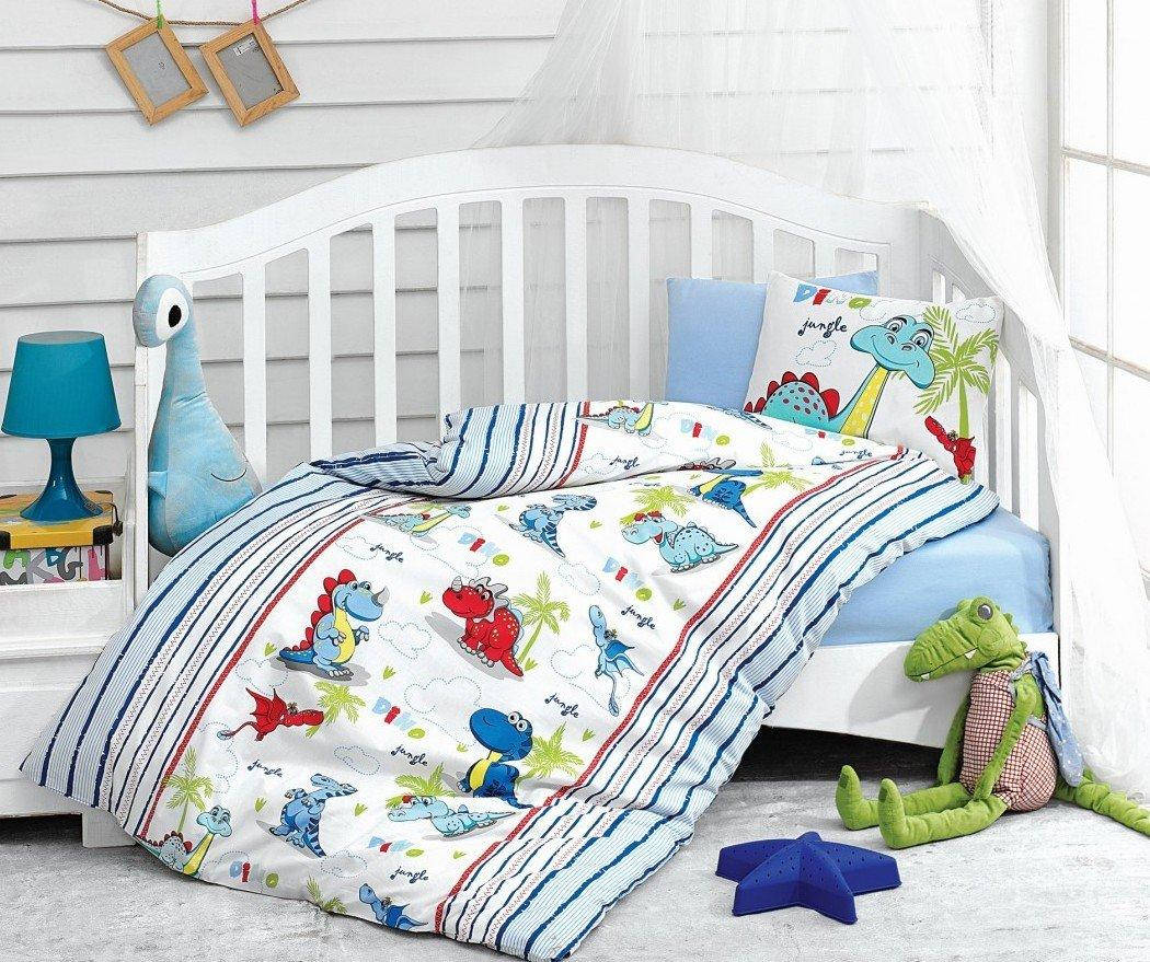 

Комплект постельного белья для новорожденных детей Cotton Box Dino mavi/blue, Голубой