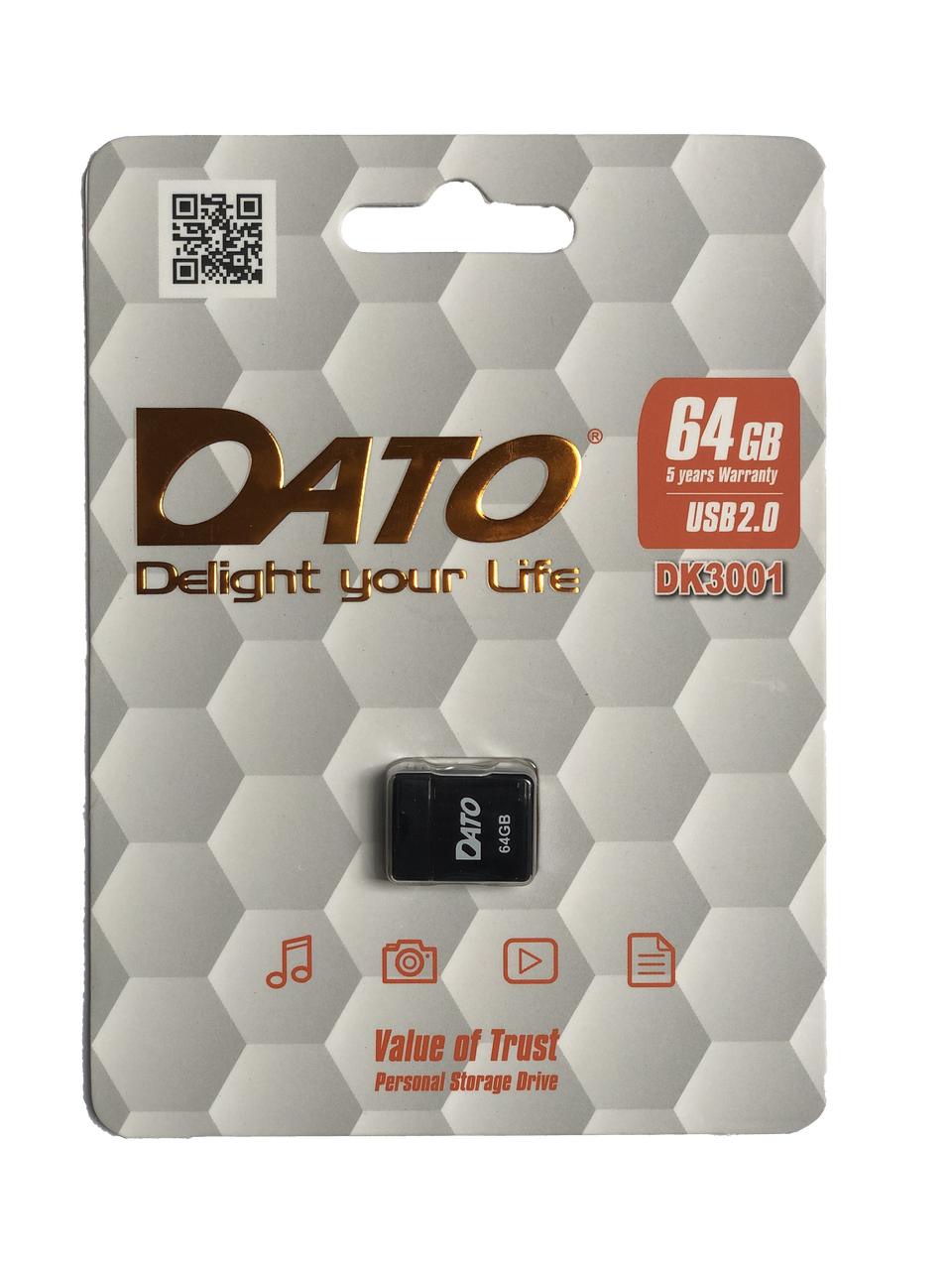 

USB Флешка (Флэш-накопитель) 2.0 DATO DK3001 64GB Черный (DK3001B-64G)