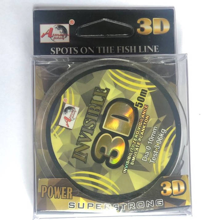 

Леска Asmoon Invisible 3D 0.18 мм 50 м, Хаки