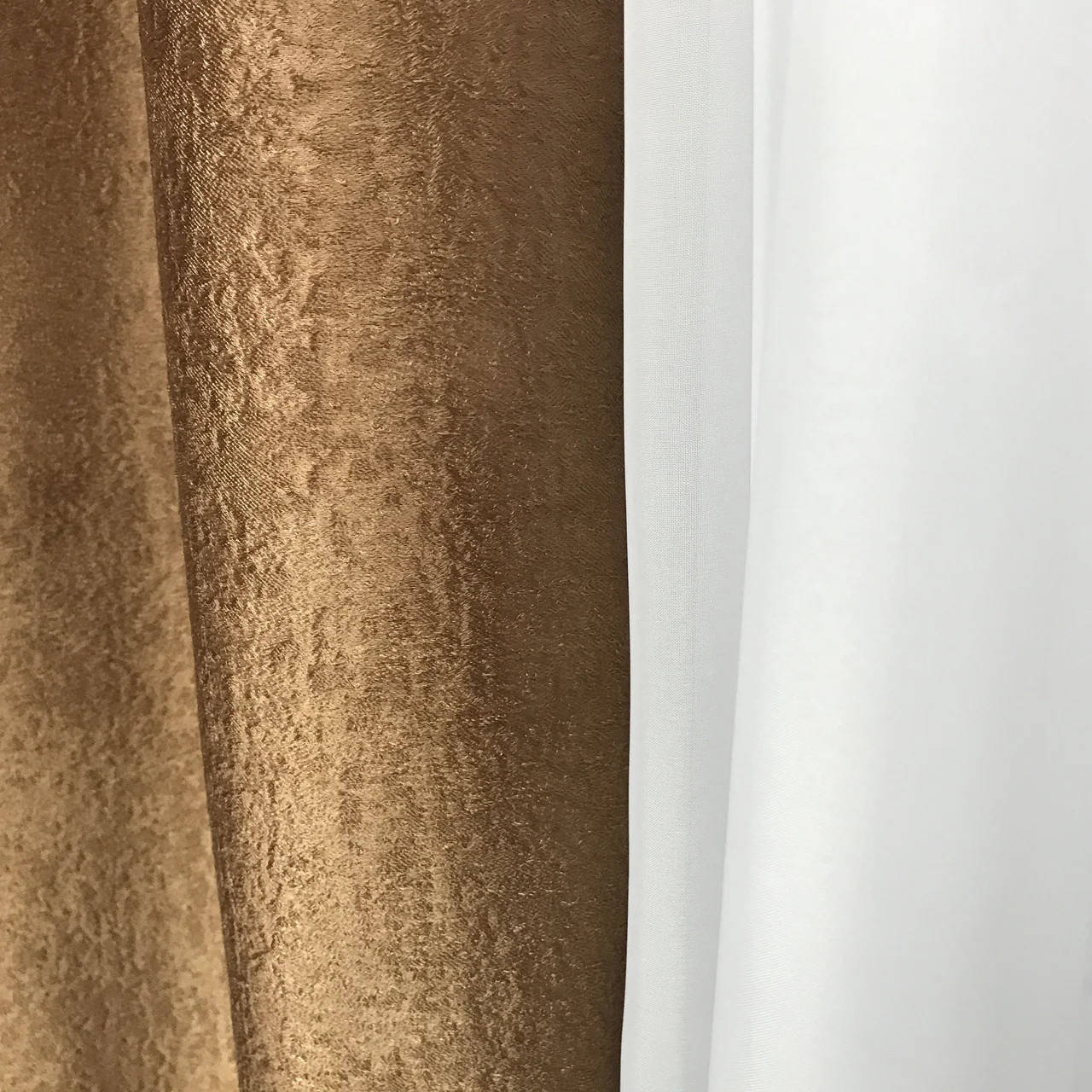 

Комплект штор блекаут для зала,спальни,кухни. Плотные шторы из блэкаута в комнату,спальню Ореховые (A250_10)