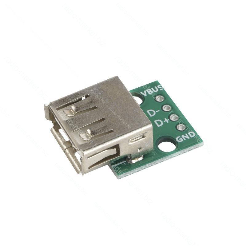 

Макетная плата переходник гнездо USB A, двусторонняя