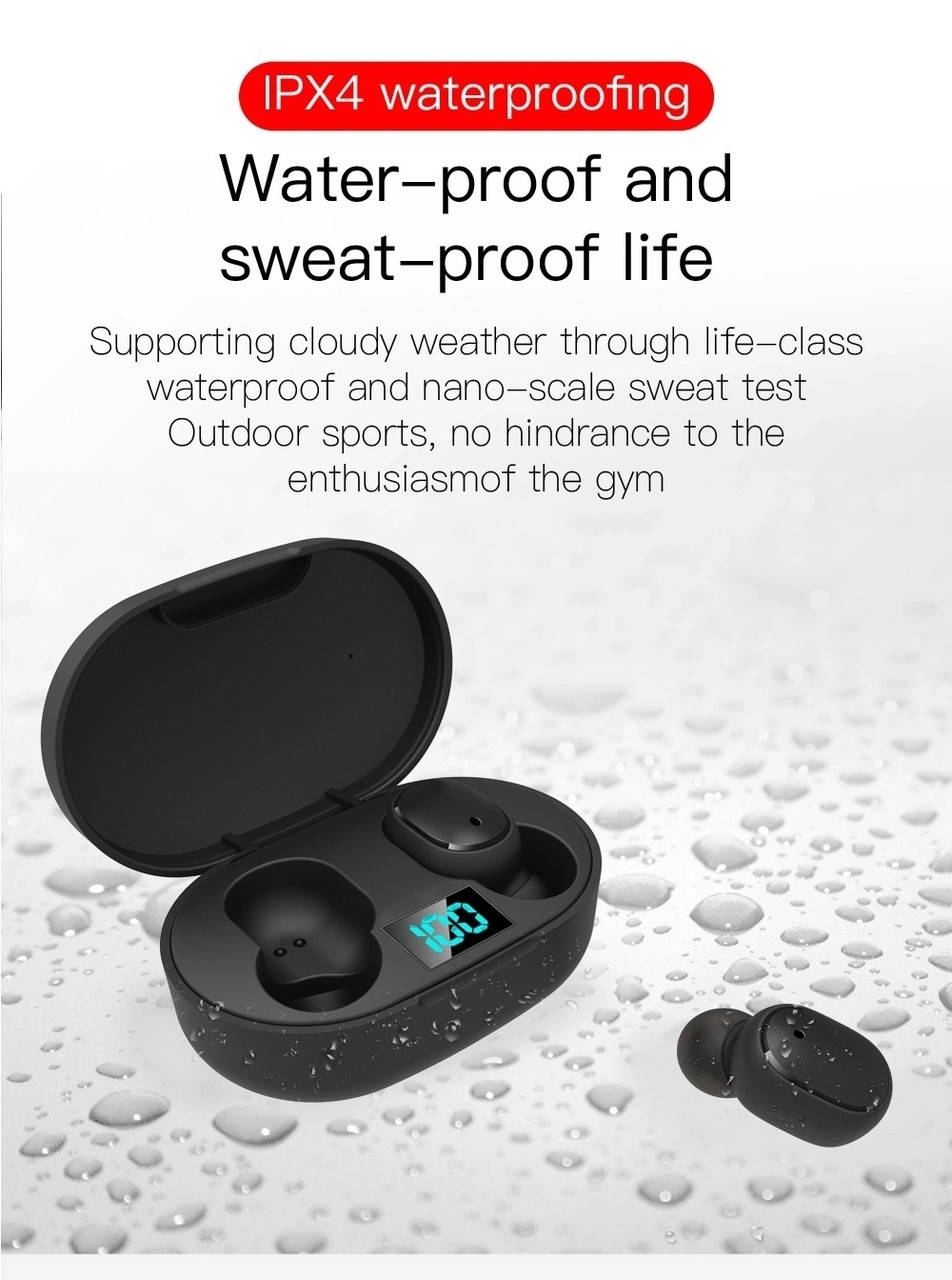 

Блютуз наушники E6S Bluetooth беспроводные Black TWS AirDots Black лучшие Вкладыши, Черный