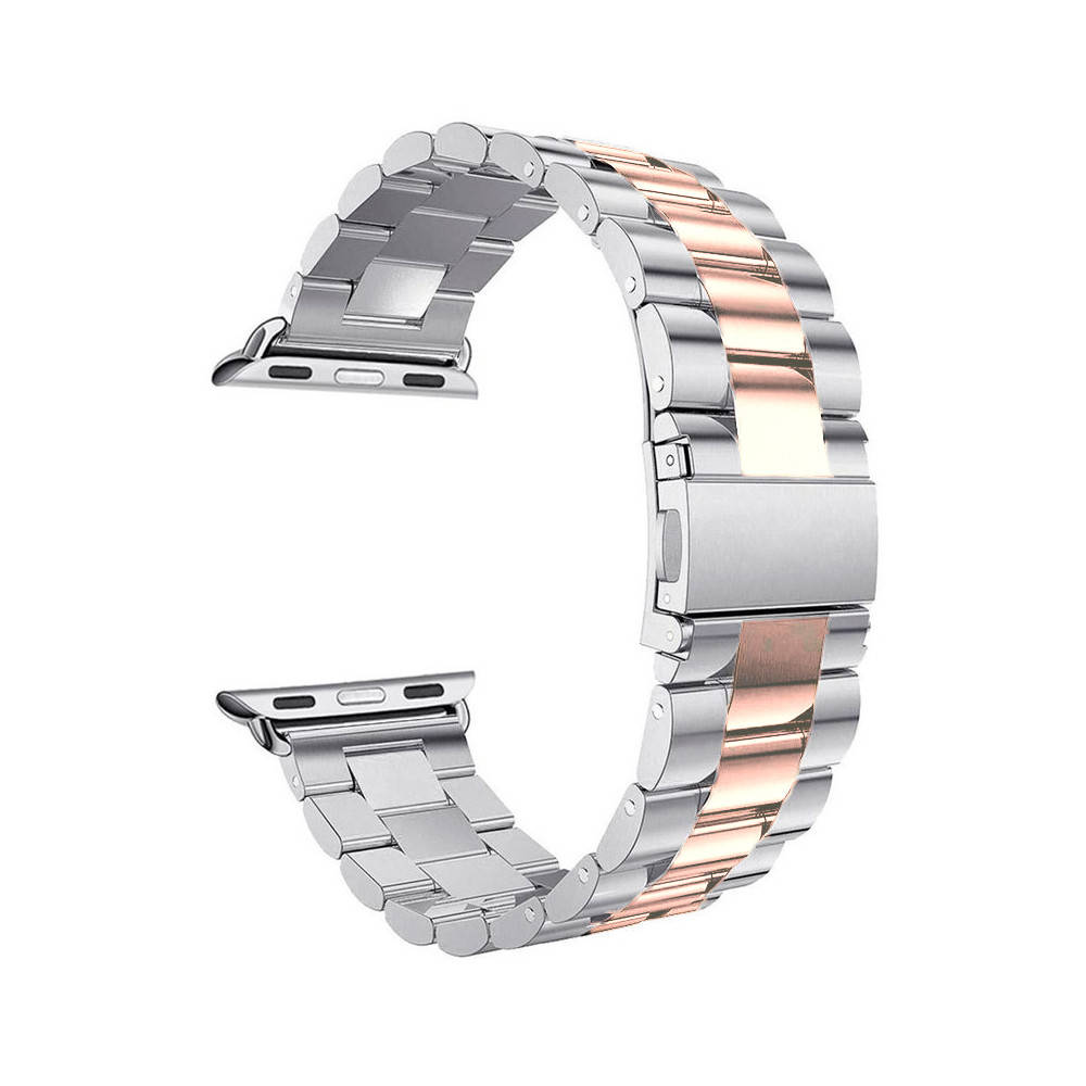 

Ремешок Металлический Apple Watch 42/44/45 mm Silver+Gold (8)