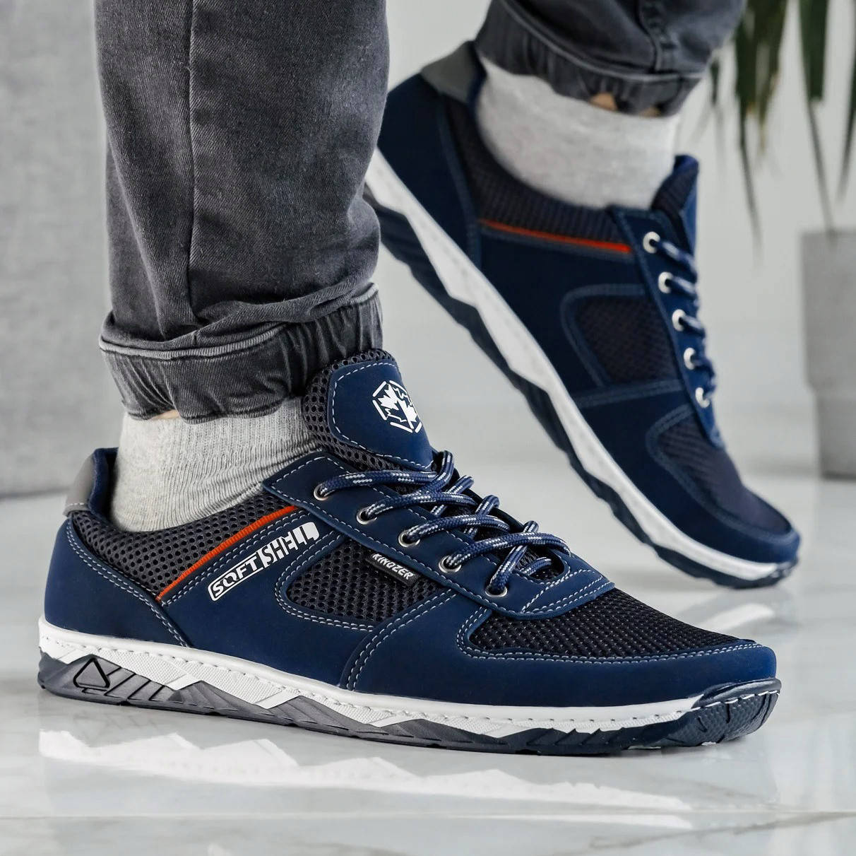 

Кроссовки мужские сетка синие (кс-7с-2), Синий