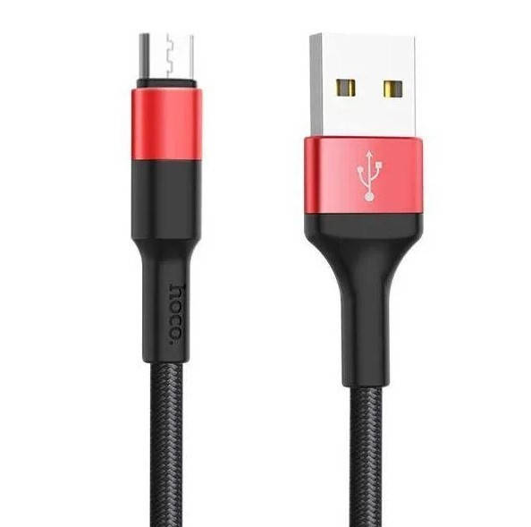 

Кабель, шнур USB micro USB HOCO X26 7085, 1 м, черный с красным