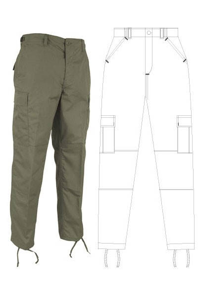 

Брюки армейские полевые пошив BDU цвет олива хлопок 100% Rip-stop Mil-Tec Германия, Оливковый