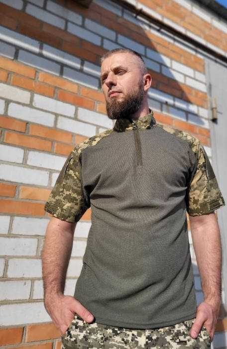 

Боевая Тактическая Рубашка Убакс (UBACS) с коротким рукавом, пиксель ЗСУ 50, Хаки