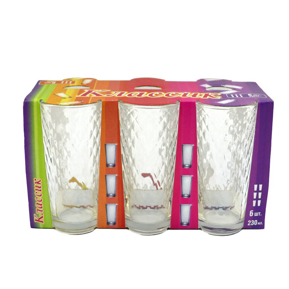 

Набор стаканов ОСЗ Кристалл 230 мл 6 шт (8312)