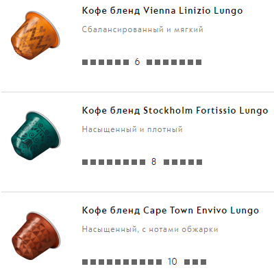 

Набор кофе в капсулах Nespresso WORLD EXPLORATIONS INTENSE для любителе лунго (30 шт.)