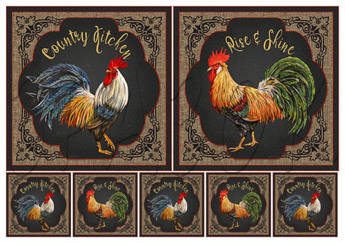 

Декупажная карта Петухи на черном фоне 55 г/м2, А4, 200Х280 мм