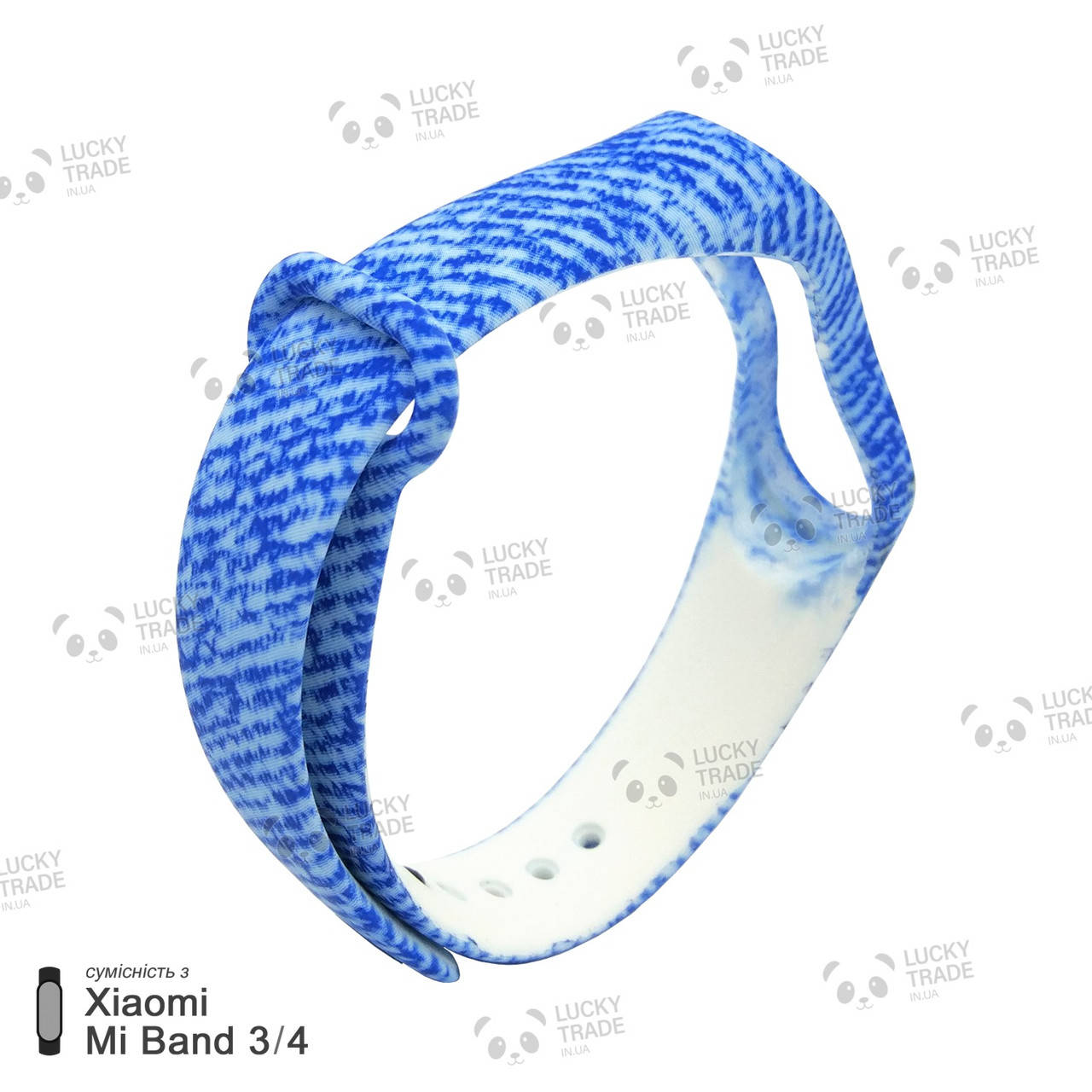 

Ремешок Xiaomi Mi Band 4 / 3 с рисунком силиконовый браслет miband Джинс - Белый [1027]