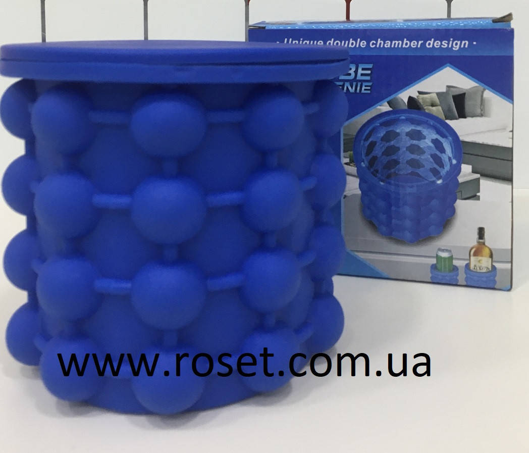 

Форма для льда Ice Cube Maker Genie двухкамерная, Синий