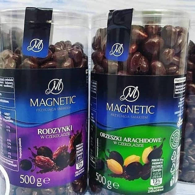 

Арахіс та Родзинки в темному шоколаді Magnetic Вага:500 грам Польща