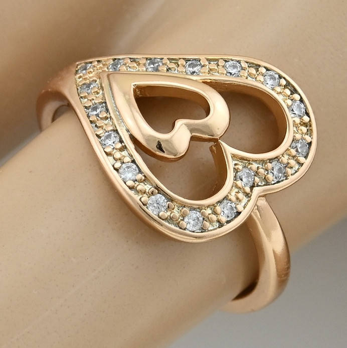 

Кольцо Xuping 15262 белые фианиты ширина 13 мм позолота 18К размер 18