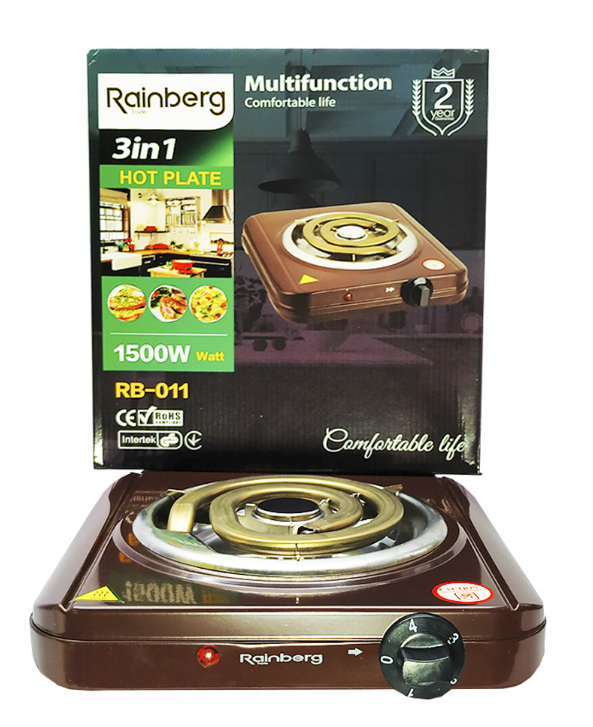 

Электроплита портативная Rainberg RB-011 1500W коричнев
